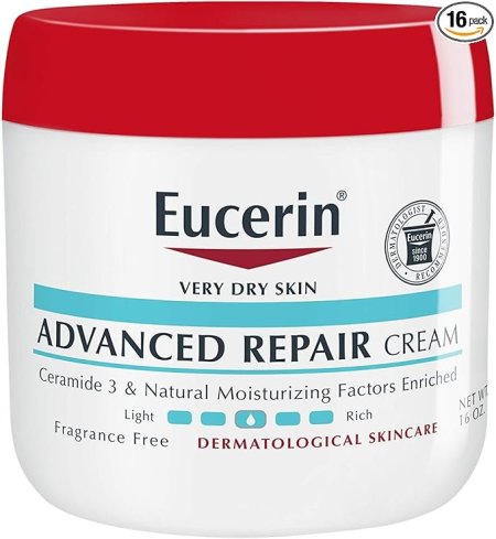 كريم بتركيبة متطورة لاصلاح البشرة الجافة جدا من يوسيرين 454\Eucerin Advanced Repair Cream - Fragrance Free, Full Body Lotion for Very Dry Skin